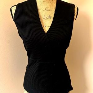 Black sleeveless INC knit top